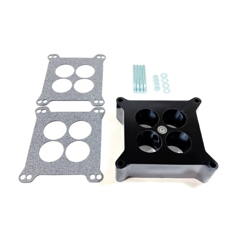 Carburetor Spacer - 2 in Thick - 4 Hole - Square Bore - Gaskets / Hardware Included - Phenolic - Black - Each