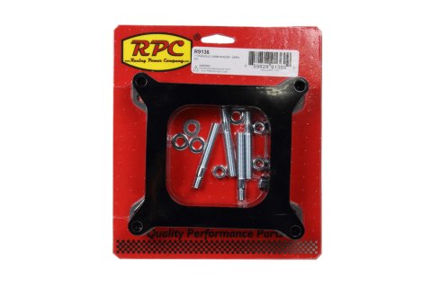 Carburetor Spacer - 1 in Thick - Open - Square Bore - Gaskets / Hardware Included - Phenolic - Black - Each