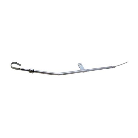 Engine Oil Dipstick - Solid Tube - Block Mount - 23 in Long - Steel - Chrome - Mopar B / RB-Series - Each
