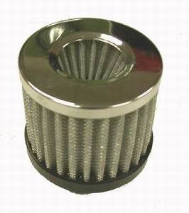 Breather - Push-In - Round - 1-1/2 in Hole - Rubber / Steel - Black / Chrome - Each