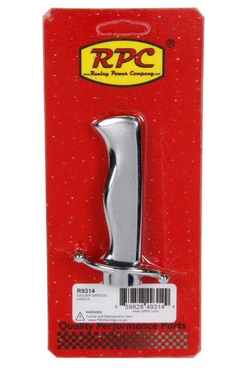 Engine Dipstick Handle - Dagger Style - Steel - Chrome - RPC Dipstick - Each