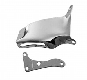 Alternator Bracket - OEM Style - Passenger Side - Mid Mount - Intake / Water Pump Mount - Steel - Chrome - Long Water Pump - Small Block Chevy - Each