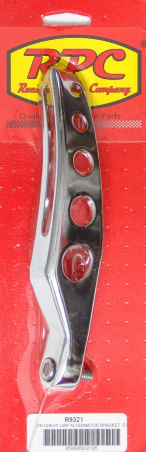 Alternator Bracket - Passenger Side - Upper - Water Pump Mount - Steel - Chrome - Long Water Pump - Small Block Chevy - Each