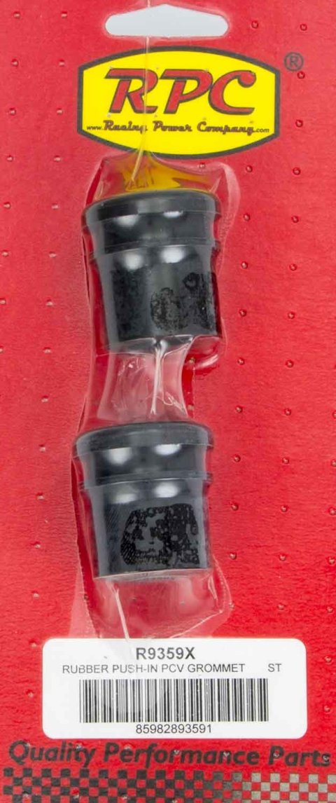 PCV Grommet - 0.75 in ID - 1.25 in OD - 1.4 in Thick - Baffled - Rubber - Black - Pair