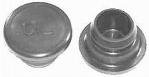 Oil Fill Cap - Push-In - Round - 1-1/4 in Valve Cover Hole - Oil Logo - Rubber - Black - Each