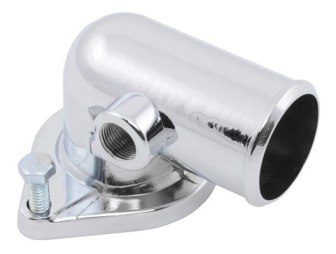 Water Neck - 45 Degree - 1-1/2 in ID Hose - Gasket Included - Steel - Chrome - Oldsmobile V8 - Each