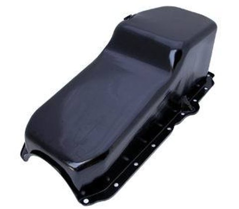 Engine Oil Pan - Rear Sump - 4 qt - 8 in Deep - Steel - Black Paint - 1-Piece Seal - Small Block Chevy - Each