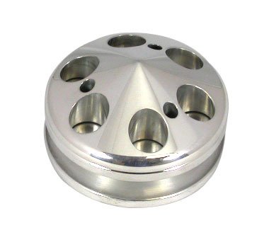Alternator Pulley - V-Belt - 1 Groove - 2.813 in Diameter - Aluminum - Polished - Small Block Chevy - Kit