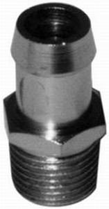 Fitting - Adapter - Straight - 1/2 in NPT Male to 5/8 in Hose Barb - 1-3/4 in Long - Steel - Chrome - Each