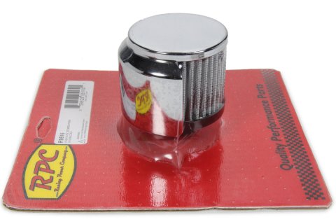 Breather - Push-In - Round - 1-1/4 in Hole - Half Shielded - Rubber / Steel - Black / Chrome - Each