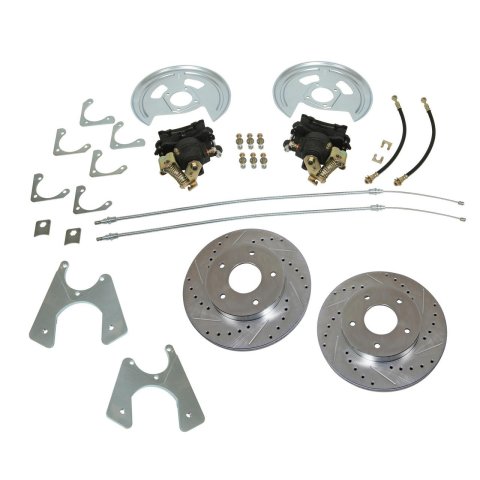 Brake System - Disc Conversion - Rear - 1 Piston Caliper - 11.000 in Plain Rotor - Iron - Natural - GM A-Body 1964-72 - Kit