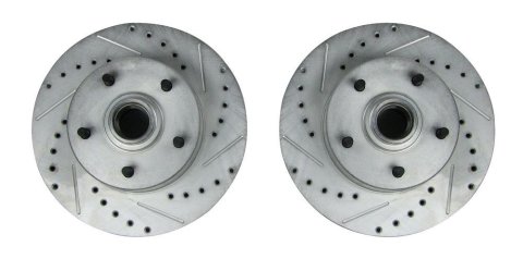 Brake Rotor - 11.000 in OD - 1.050 in Thick - 5 x 4.750 Bolt Pattern - Iron - Zinc Plated - Right Stuff Detailing Brake Conversion Kits - Pair