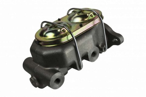 Master Cylinder - 1.125 in Bore - Original Style - Dual Integral Reservoir - Iron - Natural - Various Applications - Kit
