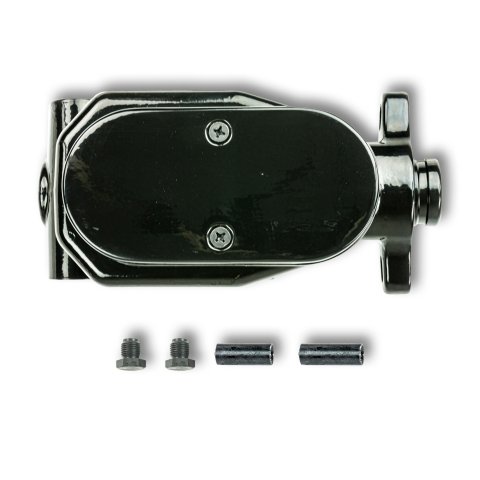 Master Cylinder - 1.125 in Bore - Slimline Style - Dual Integral Reservoir - Aluminum - Black Paint - Various Applications 1958-74 - Kit