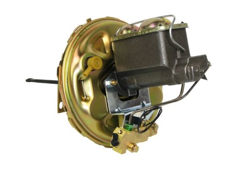 Master Cylinder and Booster - 1.125 in Bore - Dual Integral Reservoir - 11 in OD - Single Diaphragm - Steel - Cadmium - GM F-Body 1971-81 - Kit