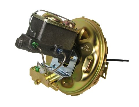 Master Cylinder and Booster - 1 in Bore - Dual Integral Reservoir - 11 in OD - Single Diaphragm - Steel - Cadmium - GM F-Body 1971-81 - Kit