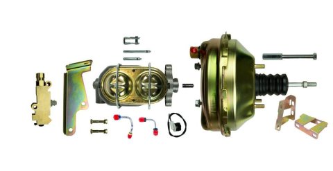 Master Cylinder and Booster - 1.125 in Bore - Dual Integral Reservoir - 9 in OD - Single Diaphragm - Steel - Cadmium - GM B-Body 1959-69 - Kit