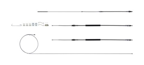 Parking Brake Cable Kit - Braided Stainless - Natural - GM A-Body 1968-72 - Kit