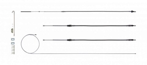 Parking Brake Cable - Braided Stainless - Natural - GM F-Body 1968-69 - Kit