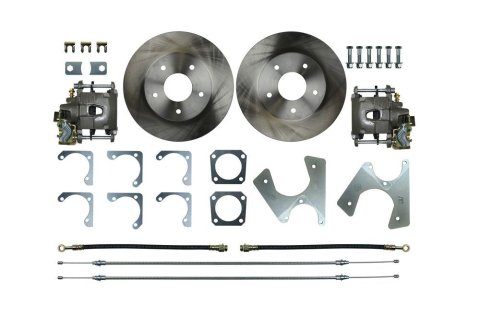 Brake System - Disc Conversion - Rear - 1 Piston Caliper - 11.500 in Plain Iron Rotors - Iron - Natural - GM Fullsize SUV / Truck 1971-87 - Kit