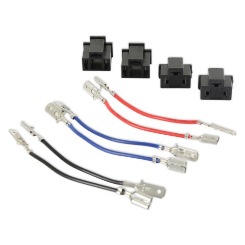 Headlight Adapter - RetroBright - Housings / Wiring Pigtails Included - Plastic - Black - H4 to Non Standard H4 - Kit