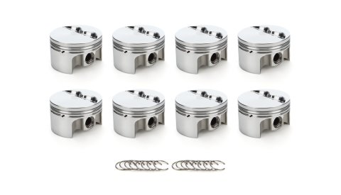 Piston - AutoTec - Forged - Flat Top - 4.040 in Bore - 1.5 x 1.5 x 3.0 mm Ring Grooves - Minus 5.00 cc - Coated Skirt - Small Block Chevy - Set of 8