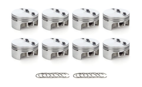 Piston - AutoTec - Forged - Flat Top - 4.040 in Bore - 1.5 x 1.5 x 3.0 mm Ring Grooves - Minus 5.00 cc - Coated Skirt - Small Block Chevy - Set of 8