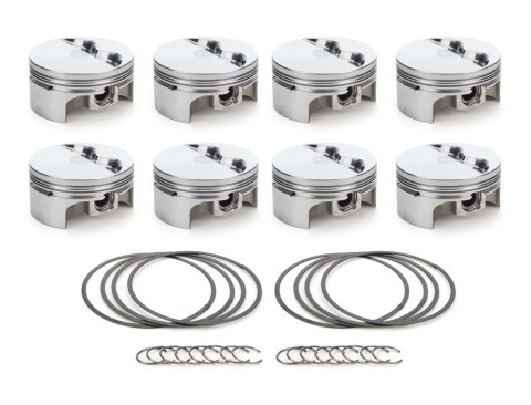 Piston - AutoTec - Forged - Flat Top - 4.030 in Bore - 1.5 x 1.5 x 3.0 mm Ring Grooves - Minus 5.00 cc - Coated Skirt - Small Block Chevy - Set of 8