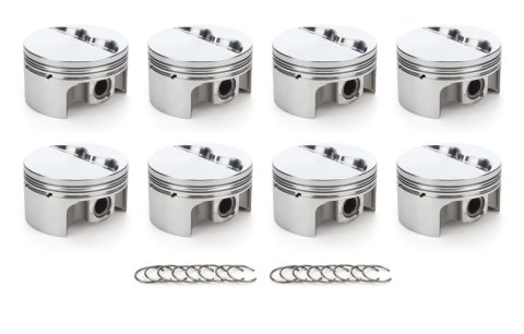 Piston - AutoTec - Forged - Flat Top - 4.030 in Bore - 1.5 x 1.5 x 3.0 mm Ring Grooves - Minus 5.00 cc - Coated Skirt - Small Block Chevy - Set of 8
