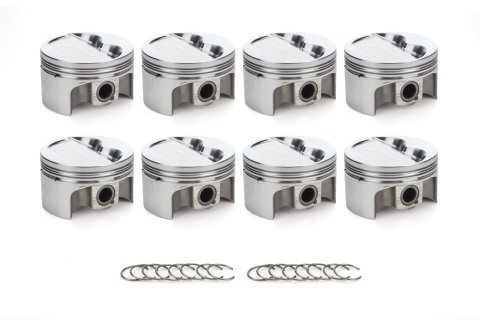 Piston - AutoTec - Forged - Dished - 4.030 in Bore - 1.5 x 1.5 x 3.0 mm Ring Grooves - Minus 12.30 cc - Coated Skirt - Small Block Chevy - Set of 8