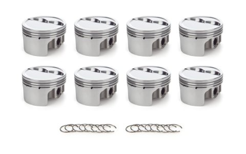 Piston - AutoTec - Forged - Dished - 4.040 in Bore - 1.5 x 1.5 x 3.0 mm Ring Grooves - Minus 12.30 cc - Coated Skirt - Small Block Chevy - Set of 8