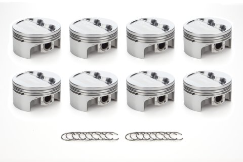 Piston - AutoTec - Forged - Dished - 4.030 in Bore - 1.5 x 1.5 x 3.0 mm Ring Grooves - Minus 12.30 cc - Coated Skirt - Small Block Chevy - Set of 8