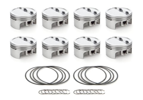 Piston - AutoTec - Forged - Dished - 4.040 in Bore - 1.5 x 1.5 x 3.0 mm Ring Grooves - Minus 12.30 cc - Coated Skirt - Small Block Chevy - Set of 8