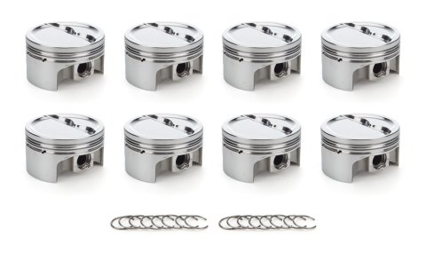 Piston - AutoTec - Forged - Dished - 4.030 in Bore - 1.5 x 1.5 x 3.0 mm Ring Grooves - Minus 18.90 cc - Coated Skirt - Small Block Chevy - Set of 8