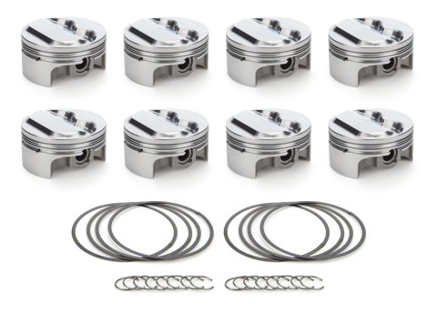 Piston - AutoTec - Forged - Dome - 4.040 in Bore - 1.5 x 1.5 x 3.0 mm Ring Grooves - Plus 7.60 cc - Coated Skirt - Small Block Chevy - Set of 8