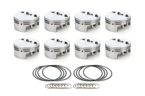 Piston - AutoTec - Forged - Flat Top - 4.155 in Bore - 1.5 x 1.5 x 3.0 mm Ring Grooves - Minus 5.00 cc - Coated Skirt - Small Block Chevy - Set of 8