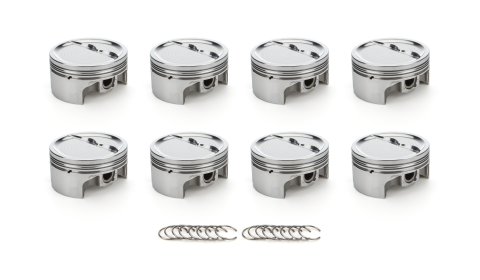 Piston - AutoTec - Forged - Dished - 4.155 in Bore - 1.5 x 1.5 x 3.0 mm Ring Grooves - Minus 23.40 cc - Small Block Chevy - Set of 8