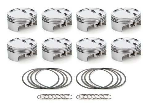 Piston - AutoTec - Forged - Dished - 4.155 in Bore - 1.5 x 1.5 x 3.0 mm Ring Grooves - Minus 24.80 cc - Small Block Chevy - Set of 8