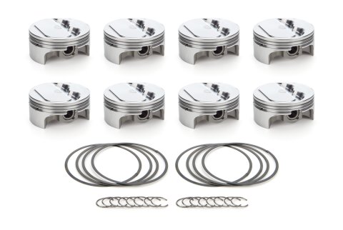 Piston - AutoTec - Forged - Dome - 4.155 in Bore - 1.5 x 1.5 x 3.0 mm Ring Grooves - Minus 0.80 cc - Small Block Chevy - Set of 8