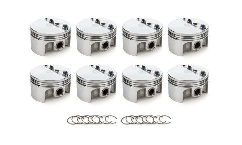 Piston - AutoTec - Forged - Flat Top - 4.030 in Bore - 1.5 x 1.5 x 3.0 mm Ring Grooves - Minus 5.00 cc - Small Block Ford - Set of 8