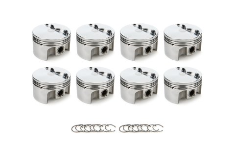 Piston - AutoTec - Forged - Flat Top - 4.040 in Bore - 1.5 x 1.5 x 3.0 mm Ring Grooves - Minus 5.00 cc - Small Block Ford - Set of 8