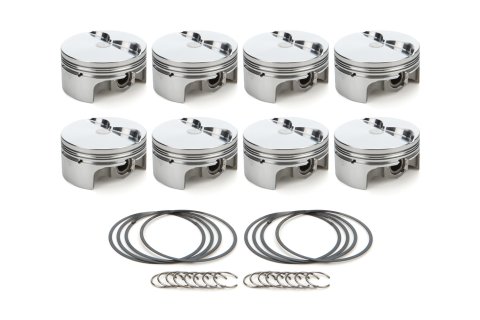 Piston - AutoTec - Forged - Flat Top - 4.040 in Bore - 1.5 x 1.5 x 3.0 mm Ring Grooves - Minus 5.00 cc - Small Block Ford - Set of 8