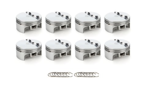 Piston - AutoTec - Forged - Flat Top - 4.125 in Bore - 1.5 x 1.5 x 3.0 mm Ring Grooves - Minus 5.00 cc - Small Block Ford - Set of 8
