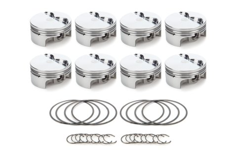 Piston - AutoTec - Forged - Flat Top - 4.040 in Bore - 1.5 x 1.5 x 3.0 mm Ring Grooves - Minus 5.00 cc - Small Block Ford - Set of 8