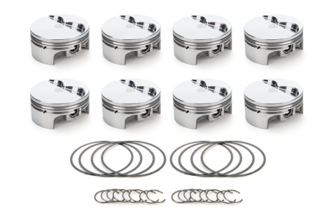 Piston - AutoTec - Forged - Flat Top - 4.125 in Bore - 1.5 x 1.5 x 3.0 mm Ring Grooves - Minus 5.00 cc - Small Block Ford - Set of 8
