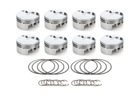 Piston - AutoTec - Twisted Wedge - Forged - Flat Top - 4.030 in Bore - 1.5 x 1.5 x 3.0 mm Ring Grooves - Minus 3.80 cc - Small Block Ford - Set of 8