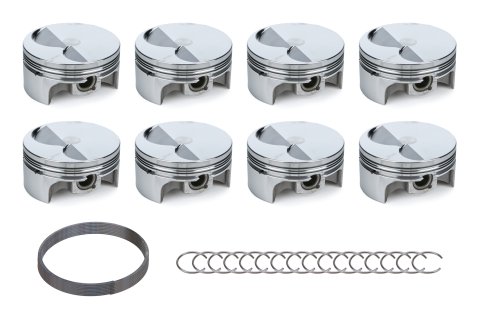 Piston - AutoTec - Twisted Wedge - Forged - Flat Top - 4.125 in Bore - 1.5 x 1.5 x 3.0 mm Ring Grooves - Minus 3.80 cc - Small Block Ford - Set of 8