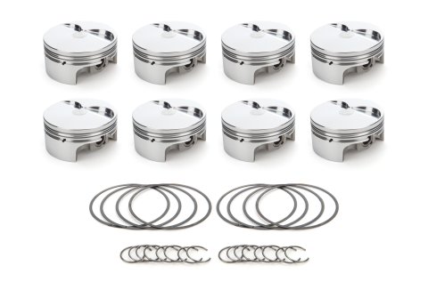 Piston - AutoTec - Twisted Wedge - Forged - Flat Top - 4.125 in Bore - 1.5 x 1.5 x 3.0 mm Ring Grooves - Minus 3.80 cc - Small Block Ford - Set of 8