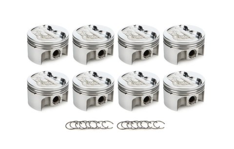 Piston - AutoTec - Forged - Dished - 4.030 in Bore - 1.5 x 1.5 x 3.0 mm Ring Grooves - Minus 9.50 cc - Small Block Ford - Set of 8