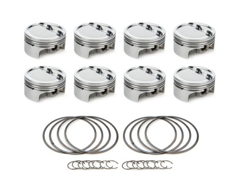 Piston - AutoTec - Forged - Dished - 4.040 in Bore - 1.5 x 1.5 x 3.0 mm Ring Grooves - Minus 16.50 cc - Small Block Ford - Set of 8